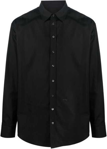 Camasi casual DSQUARED2 Popeline 1995 Shirt With Standard Collar Black Barbati (BM 19088819) 1