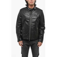 Geci de piele Red Tag Leather Metal Jacket With Embossed Logo Barbati