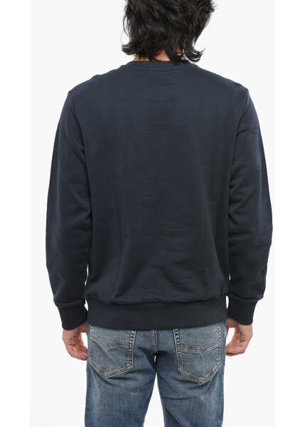 Bluze de trening Diesel Crew Neck Brushed Cotton Sweatshirt With Printed Logo Blue Barbati (BM 19088828) 2