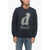 Diesel Crew Neck Brushed Cotton Sweatshirt With Printed Logo Blue