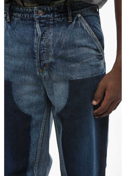 Blugi drepti Dior Patchwork Effect Straight Leg Jeans 21Cm Blue Barbati (BM 19088834) 3