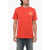 Diesel Solid Color T-Just 10-4 Crew-Neck T-Shirt With Bleached Logo Red
