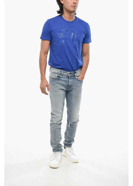 Blugi slim fit Diesel Light Washed Sleenker Skinny Fit Denims 14Cm Light Blue Barbati (BM 19088840) 4