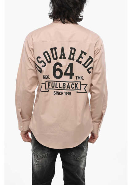 Camasi casual DSQUARED2 Popeline Fullback Shirt With Back Print Pink Barbati (BM 19088846) 2