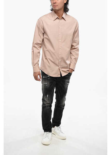 Camasi casual DSQUARED2 Popeline Fullback Shirt With Back Print Pink Barbati (BM 19088846) 4