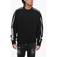 Bluze de trening Crew Neck Fleeced Cotton Sweatshirt With Printed Logo Barbati