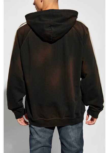 Hanorace Diesel Red Tag Hooded Roxt Sweatshirt With Flocked Print Brown Barbati (BM 19088855) 4