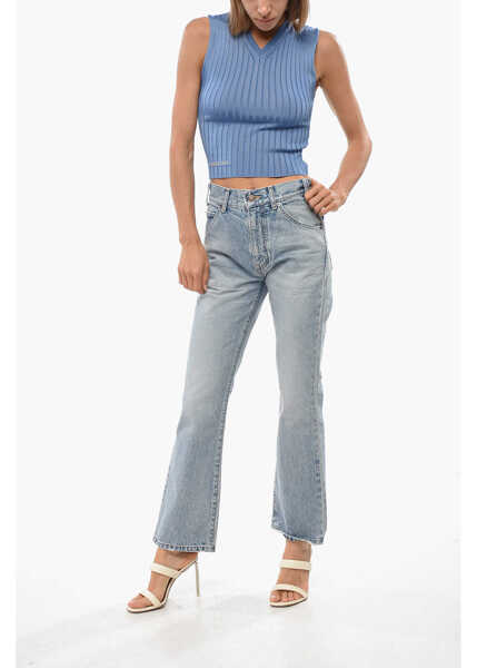 Blugi drepti Cline Boot Cut Jeans With Logo Button 21Cm Blue Femei (BM 19088858) 4