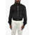 Dolce & Gabbana Solid Color Bomber Jacket With Lace Inserts And Silver-Tone Black