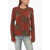 Burberry Two-Tone Wool Blend Cardigan Red