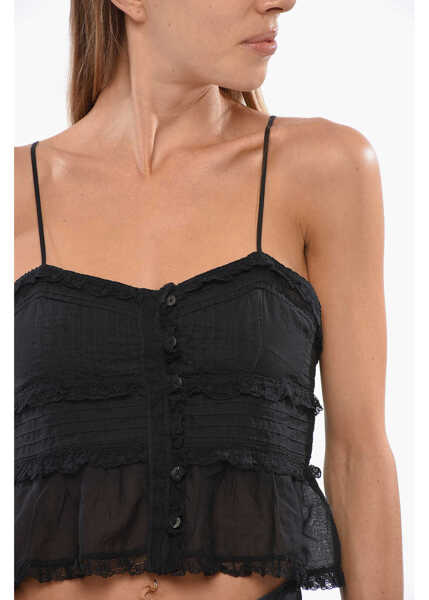 Bluze Isabel Marant Etoile Macrame Lace Gloria Crop Top Black Femei (BM 19088897) 3