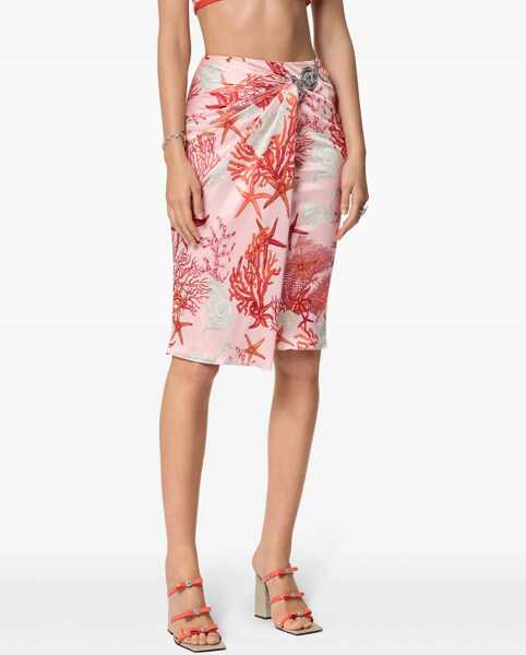 Fuste lungi Versace Printed Wrap Skirt With Medusa Monogram Multicolor Femei (BM 19088900) 3