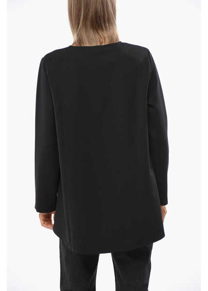 Bluze OBLO UNIQUE Asymmetrical Cut Oversized Blouse Black Femei (BM 19088960) 2