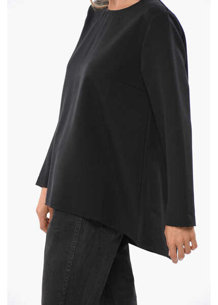 Bluze OBLO UNIQUE Asymmetrical Cut Oversized Blouse Black Femei (BM 19088960) 3