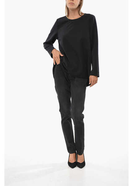 Bluze OBLO UNIQUE Asymmetrical Cut Oversized Blouse Black Femei (BM 19088960) 4