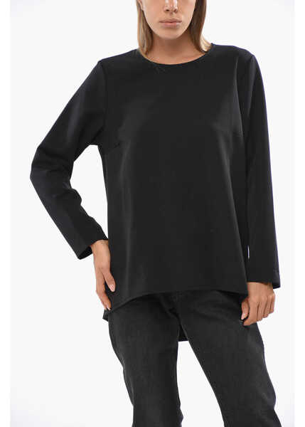 Bluze OBLO UNIQUE Asymmetrical Cut Oversized Blouse Black Femei (BM 19088960) 1
