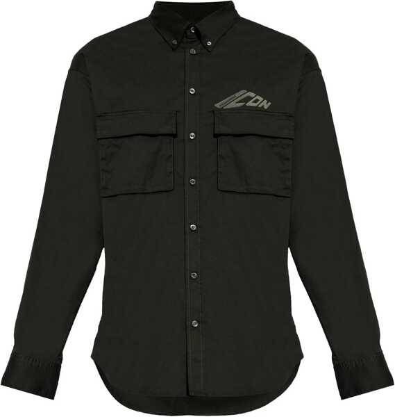 Camasi casual DSQUARED2 Button-Down Icon Shirt With Utility Pockets Black Barbati (BM 19088963) 1