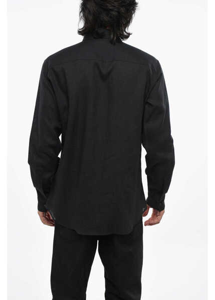 Camasi casual DSQUARED2 Button-Down Linen Shirt Black Barbati (BM 19088969) 2