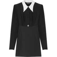 Rochii scurte Crepe De Chine Silk Shirtdress With Jewel Button Femei