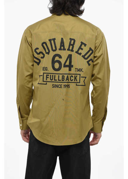 Camasi casual DSQUARED2 Popeline Fullback Shirt With Back Print Military Green Barbati (BM 19088981) 2