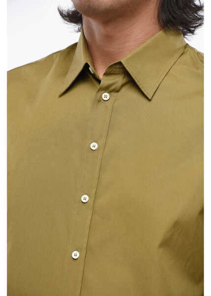 Camasi casual DSQUARED2 Popeline Fullback Shirt With Back Print Military Green Barbati (BM 19088981) 3