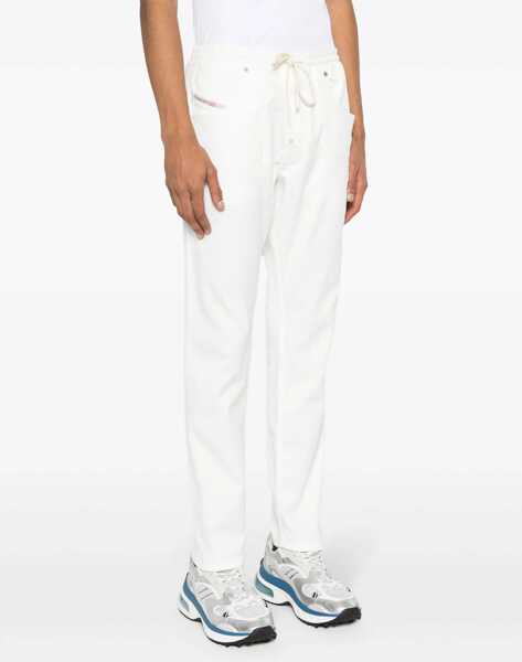 Blugi drepti Diesel Joggjeans Stretch D-Krooley Denims With Elastic Waistband 16 White Barbati (BM 19088990) 3