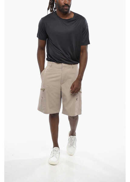 Pantaloni scurti Dior Cotton Blend Cargo Shorts With Belt Loops Beige Barbati (BM 19088999) 4