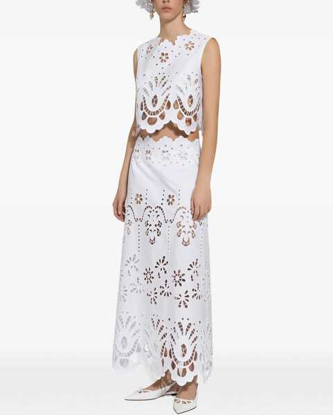 Bluze Dolce & Gabbana Sangallo Cropped Top White Femei (BM 19089005) 2