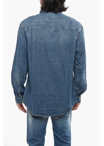 Camasi de blugi Diesel Red Tag Denim D-Simply Shirt With Snap Buttons Blue Barbati (BM 19089008) 2