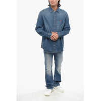 Camasi de blugi pentru Barbati - Camasi de blugi Diesel Red Tag Denim D-Simply Shirt With Snap Buttons Blue Barbati (BM 19089008) - B-mall.ro