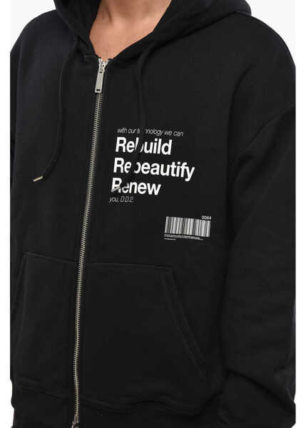 Bluze de trening DSQUARED2 Cotton Rebeauty Full Zip Hoodie Black Barbati (BM 19089026) 3