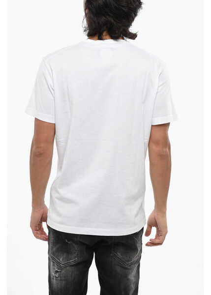 Tricouri DSQUARED2 Logo Printed Cool Fit Crew-Neck T-Shirt White Barbati (BM 19089032) 2