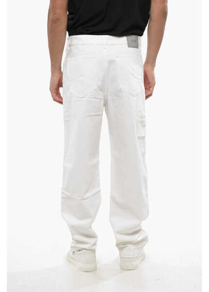Blugi drepti Dior Straight Leg Carpenter Jeans With Logoed Patch 22Cm White Barbati (BM 19089050) 2