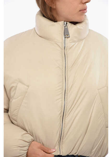 Geci de iarna KhrisJoy 2 Pockets Nylon Joy Cropped Down Jacket Beige Femei (BM 19089053) 3