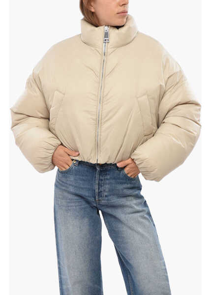 Geci de iarna KhrisJoy 2 Pockets Nylon Joy Cropped Down Jacket Beige Femei (BM 19089053) 1