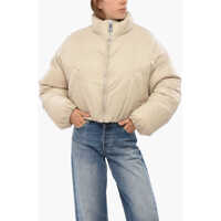 Geci de iarna 2 Pockets Nylon Joy Cropped Down Jacket Femei