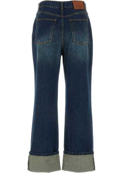 Blugi drepti Alexander McQueen Cuffed Hem Stonewashed Jeans Blue Femei (BM 19089068) 2