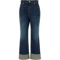 Blugi drepti Cuffed Hem Stonewashed Jeans Femei