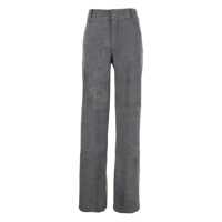 Pantaloni casual Grey Pants With Belt Loops In Suede Woman Femei
