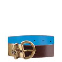 Curele Dama - Curele Pinko Brown Reversible Belt With Buckle Closure And Love Birds Diamond Cut Plaque On The Front In Leather Woman BROWN Femei (BM 19089219) - B-mall.ro