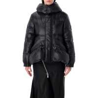 Geci Sacai Black Hooded Short Padded Puffer Jacket Femei