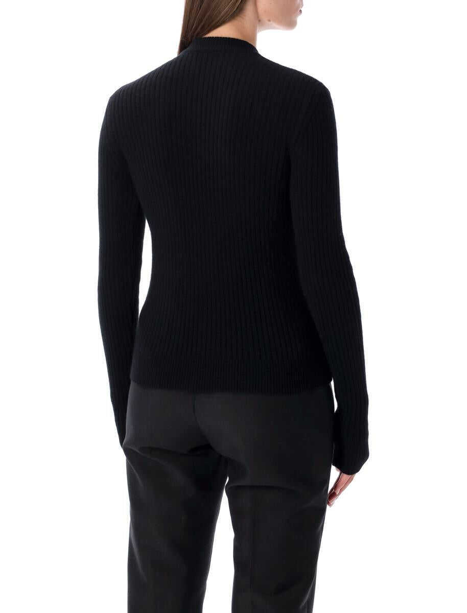 Pulovere Balmain Balmain Black Ribbed Wool Sweater With Gold Buttons Black Femei (BM 19090653) 2