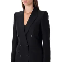 Geci Tom Ford Dama - Geci Tom Ford Tom Ford Black Harringbone Wool Double-Breasted Tailored Jacket Black Femei (BM 19090665) - B-mall.ro