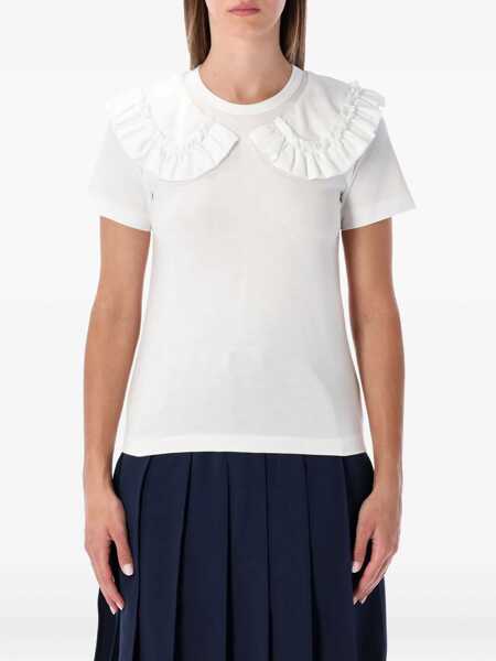Tricouri Comme des Garons Comme Des Garons White T-Shirt With Ruffle Collar WHITE Femei (BM 19090707) 1