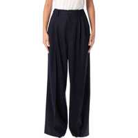Pantaloni casual Soeur Frejus Navy Blue Wool Trousers Femei