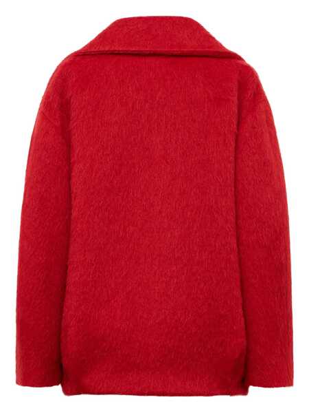 Paltoane MSGM Red Double-Breasted Coat With Wide Notched Revers In Wool Blend Woman RED Femei (BM 19090974) 2