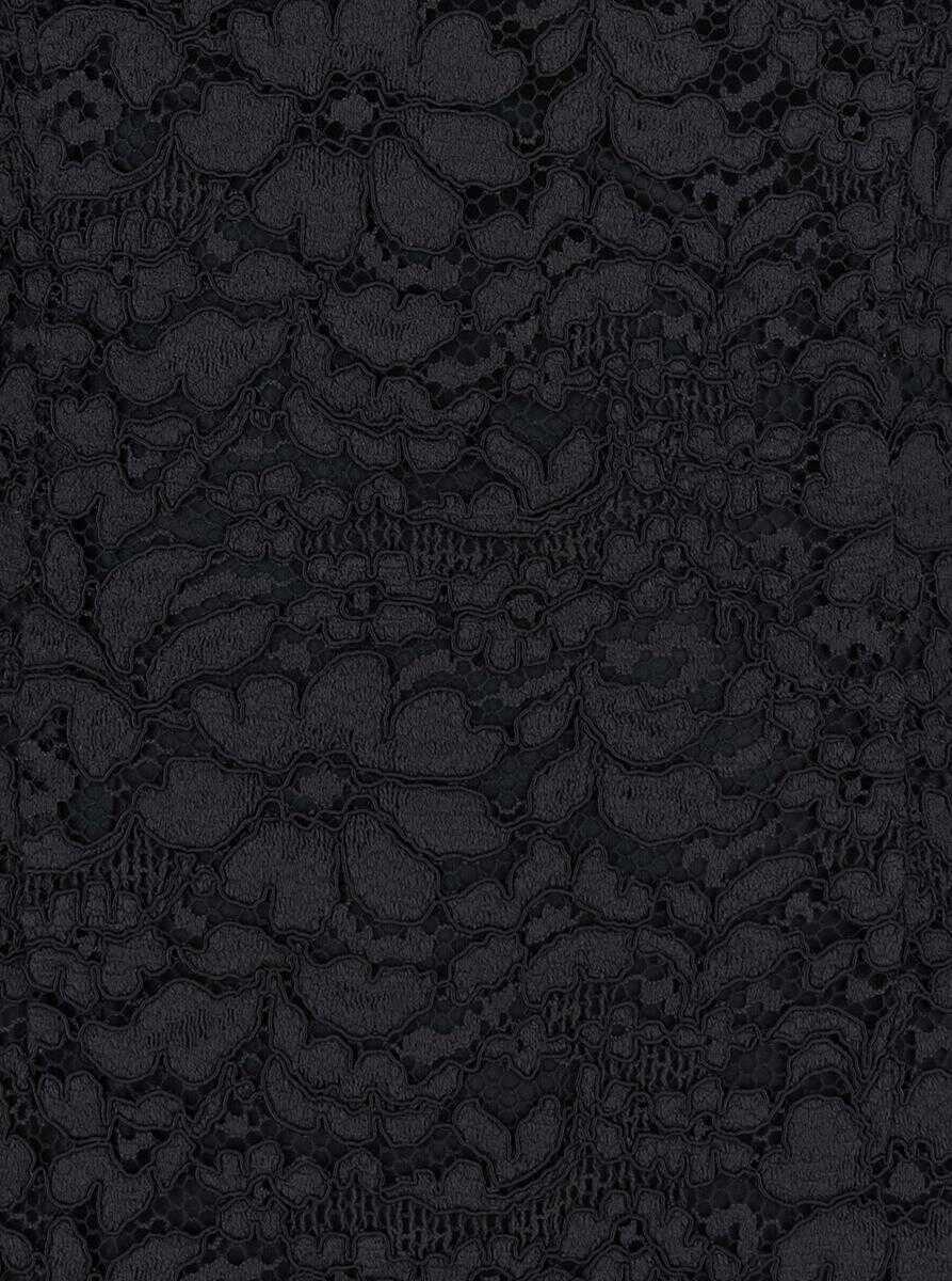 Rochii PLAIN Black Maxi Dress With Rear Concealed Zip Closure And All-Over Embroidery In Lace Woman Black Femei (BM 19091022) 3