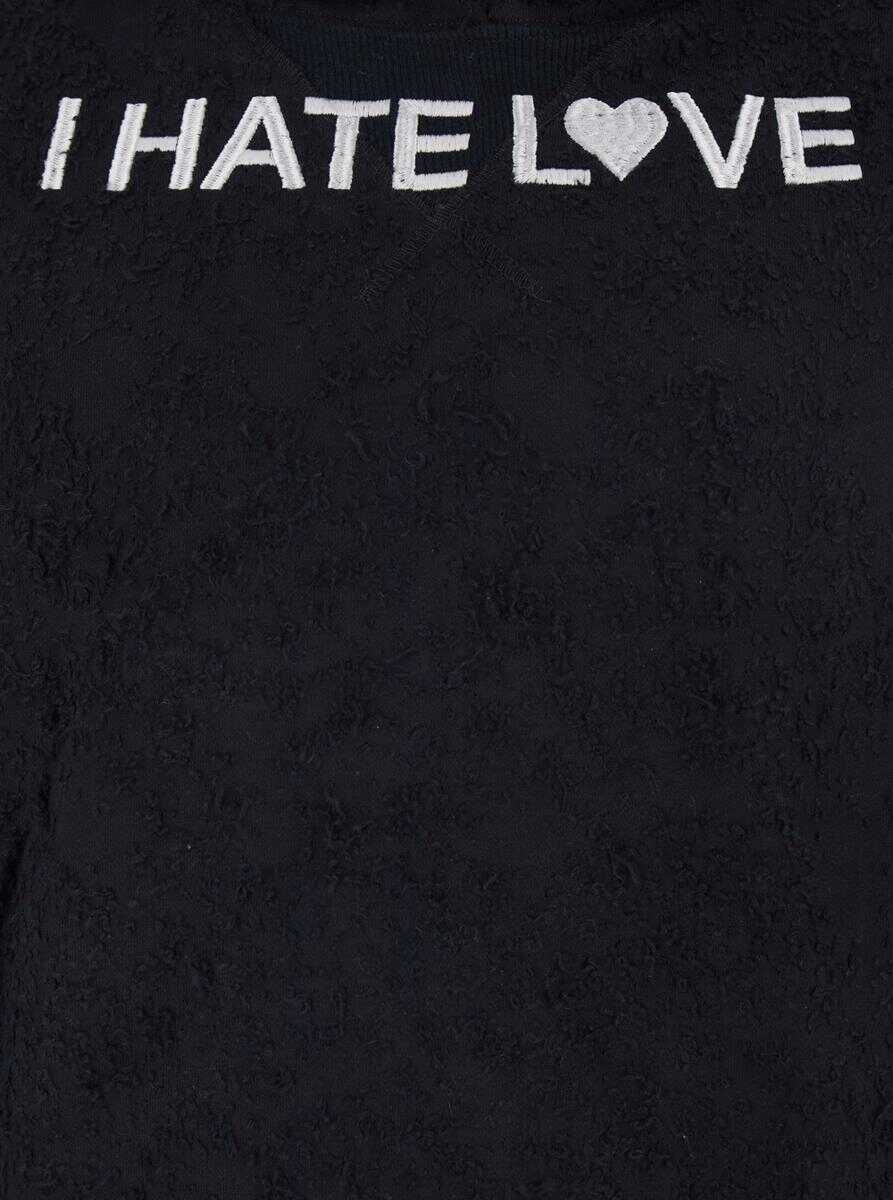 Bluze de trening JORDANLUCA Black Hoodie With Fixed Hood And Print On The Front In Cotton Man Black Barbati (BM 19092072) 3