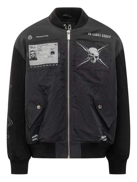 Bomber jacket M44 LABEL GROUP M44 Label Group 44 Label Group Black Bomber Jacket With Patch And Embroidery Black Barbati (BM 19092264) 1