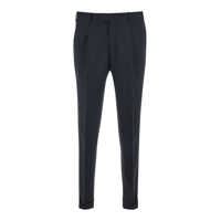 Pantaloni PT TORINO Black Pants With Turn-Up Hem In Wool Stretch Man